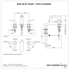 Vòi lavabo nóng lạnh 3 lỗ TOTO TLG01201B