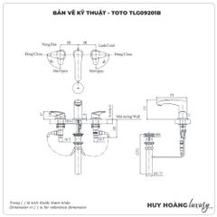 Vòi lavabo nóng lạnh 3 lỗ TOTO TLG09201BA