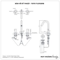 Vòi lavabo nóng lạnh 3 lỗ TOTO TLG11201B