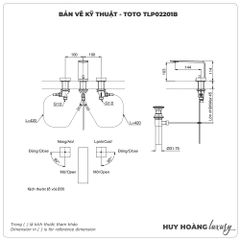 Vòi lavabo nóng lạnh 3 lỗ TOTO TLP02201BA