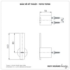 Móc áo đơn TOTO TS700