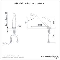 Vòi rửa bát TOTO TX604KDN nóng lạnh