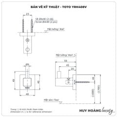 Móc áo đơn TOTO YRH408V