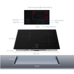 Bếp từ Bosch 3 vùng nấu âm PUC61KAA5E