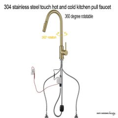 Vòi rửa bát cảm ứng nóng lạnh rút dây DAELIM DL6056B