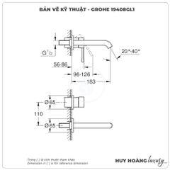 Vòi lavabo gắn tường GROHE 19408GL1