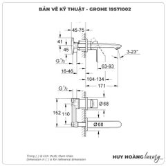 Vòi lavabo gắn tường GROHE 19571002