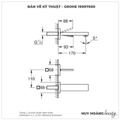 Vòi lavabo gắn tường GROHE 19997000