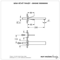 Vòi lavabo gắn tường GROHE 19998000