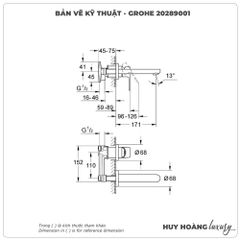 Vòi lavabo gắn tường GROHE 20289001