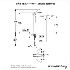 Vòi lavabo nóng lạnh GROHE 23114000