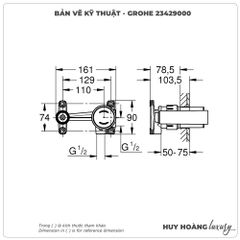 Bộ trộn âm vòi lavabo âm tường GROHE 23429000