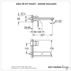Vòi lavabo gắn tường GROHE 23444001