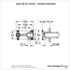 Vòi lavabo gắn tường GROHE 23571000
