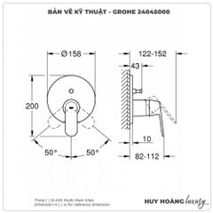 Mặt nạ bộ trộn sen âm GROHE 24045000