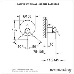 Mặt nạ bộ trộn sen âm GROHE 24059003
