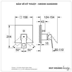 Mặt nạ bộ trộn sen âm GROHE 24062000