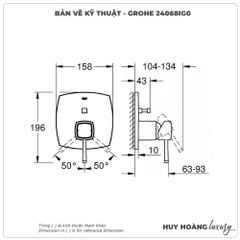 Mặt nạ bộ trộn sen âm GROHE 24068IG0