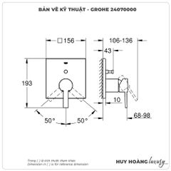 Mặt nạ bộ trộn sen âm GROHE 24070000