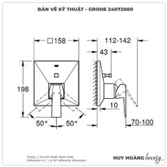 Mặt nạ bộ trộn sen âm GROHE 24072000