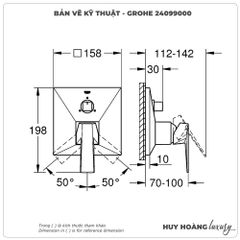 Mặt nạ bộ trộn sen âm GROHE 24099000