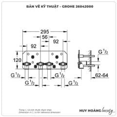 Bộ âm bát sen gắn tường GROHE 26042000