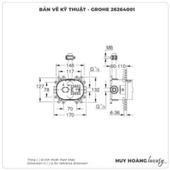 Bộ trộn sen âm tường GROHE 26264001