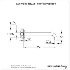 Thanh treo sen gắn tường GROHE 27488000