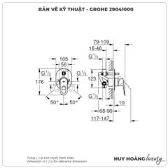 Bộ trộn nóng lạnh âm tường GROHE 29041000