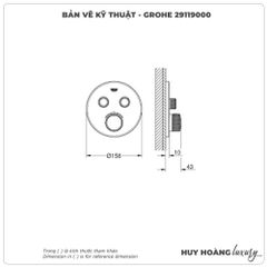 Mặt nạ bộ trộn sen âm GROHE 29119000