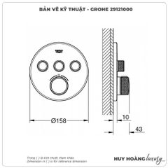 Mặt nạ bộ trộn sen âm GROHE 29121000