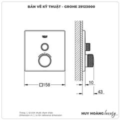 Mặt nạ bộ trộn sen âm GROHE 29123000