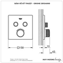 Mặt nạ bộ trộn sen âm GROHE 29124000