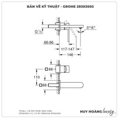 Vòi lavabo gắn tường GROHE 29303003