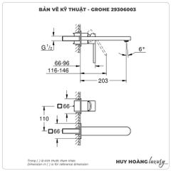 Vòi lavabo gắn tường GROHE 29306003