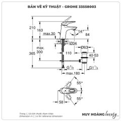 Vòi lavabo nóng lạnh GROHE 33558003