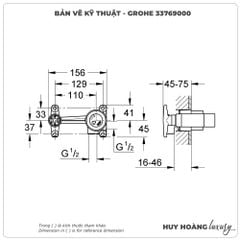 Bộ trộn âm vòi lavabo âm tường GROHE 33769000