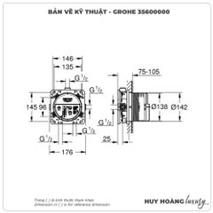 Bộ trộn nhiệt âm tường GROHE 35600000