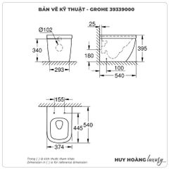 Thân bồn cầu đặt sàn GROHE 39339000