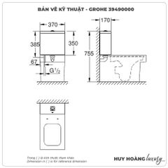Két nước bồn cầu GROHE 2 khối 39490000