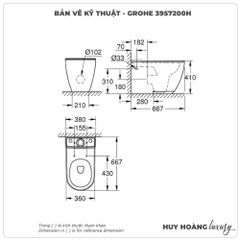 Thân bồn cầu GROHE 2 khối 3957200H