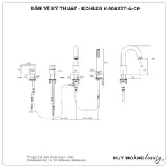 Vòi sen xả bồn tắm KOHLER K-10873T-4-CP