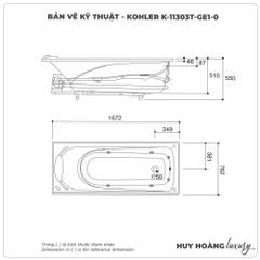 Bồn tắm xây KOHLER K-11303T-GE1-0