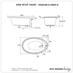 Bồn tắm xây KOHLER K-1190T-0