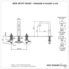 Vòi sen xả bồn tắm KOHLER K-14428T-4-CP