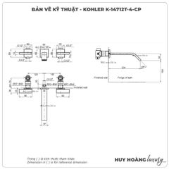 Vòi sen xả bồn tắm 3 lỗ KOHLER K-14712T-4-CP