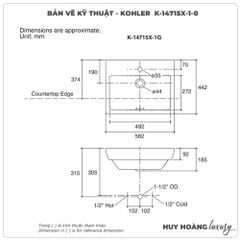 Lavabo đặt bàn PARLIAMENT KOHLER K-14715X-1-0