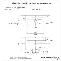 Lavabo đặt bàn PARLIAMENT KOHLER K-14715X-1G-0