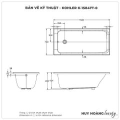 Bồn tắm xây KOHLER K-15847T-0