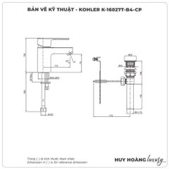 Vòi lavabo nóng lạnh KOHLER K-16027T-B4-CP